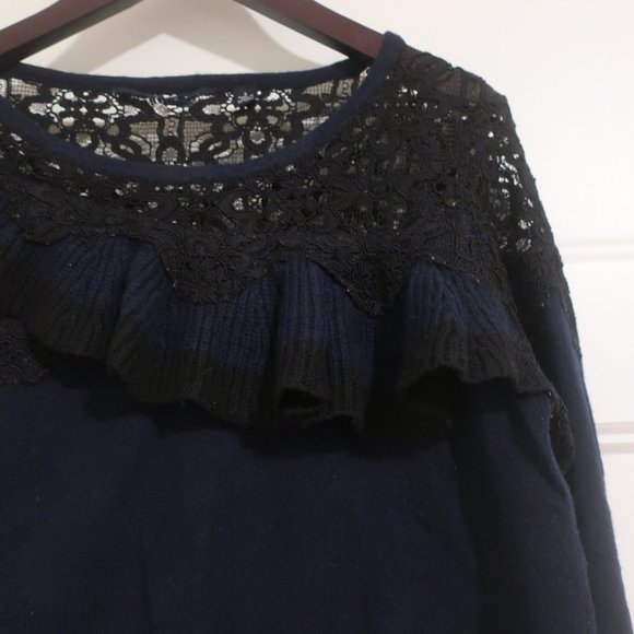 Anthropologie Mixed Media NAVY Pullover - Size Small - Picture 7 of 11